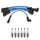 NGK 7mm Wire Set 6 Denso Platinum Spark Plug Kit For Cherokee Wagoneer 4.0L L6