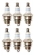 Bosch Set of 6 Super Plus Small Engine Spark Plugs Nickel