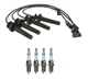 Denso Wire Set 7mm & 4 Iridium Power Spark Plugs 0.044 Kit For Saturn 1.9L L4