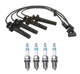 Denso Wire Set 7mm & 4 Iridium Power Spark Plugs 0.044 Kit For Saturn 1.9L L4