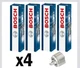 4x Bosch Spark Plugs for MERCEDES W202 136bhp 2.0 CHOICE2/2 94->00 C 200 Nickel