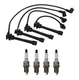 Denso Wire Set 7mm & 4 Iridium TT Spark Plug 0.04 Kit For Kia Spectra 2.0L L4