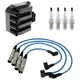 Hitachi Ignition Coils NGK 4 Standard Spark Plugs & Wire Set Kit for Jetta L4 Hitachi Ignition Coils NGK 4 Standard Spark Plugs & Wire Set Kit for Jetta L4
